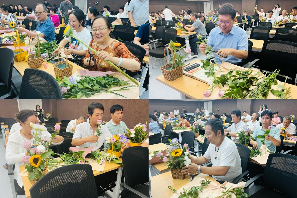 装点花Young生活  享受七彩人生——gg999策略手机白菜工会组织教职工参加花艺体验课
